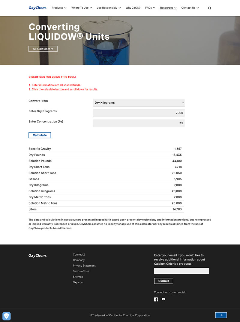 LIQUIDOW&reg; Converting Units Calculator