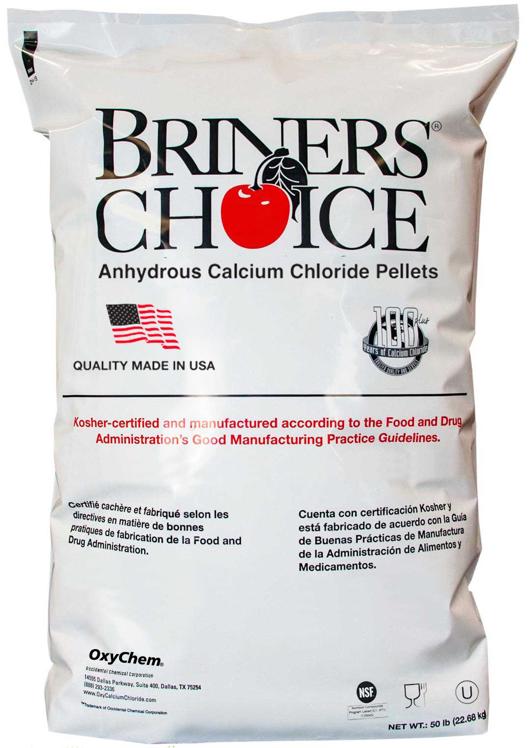 BRINERS CHOICE® Anhydrous Calcium Chloride Pellets - OxyChem Calcium Chloride